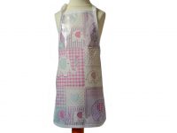 kid's wipeable apron - pink elephant