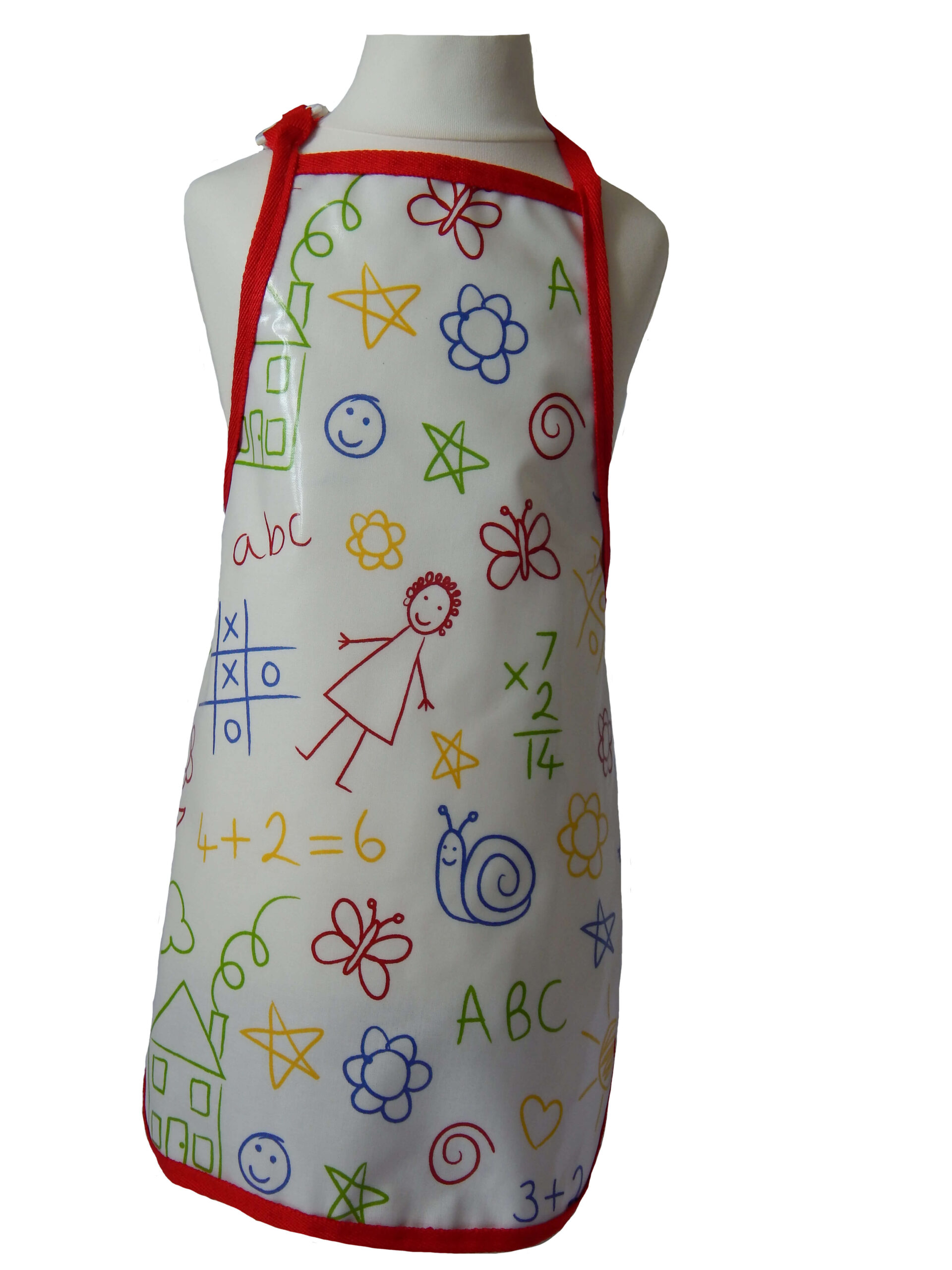 scribble red Kid's scribble oilcoth apron