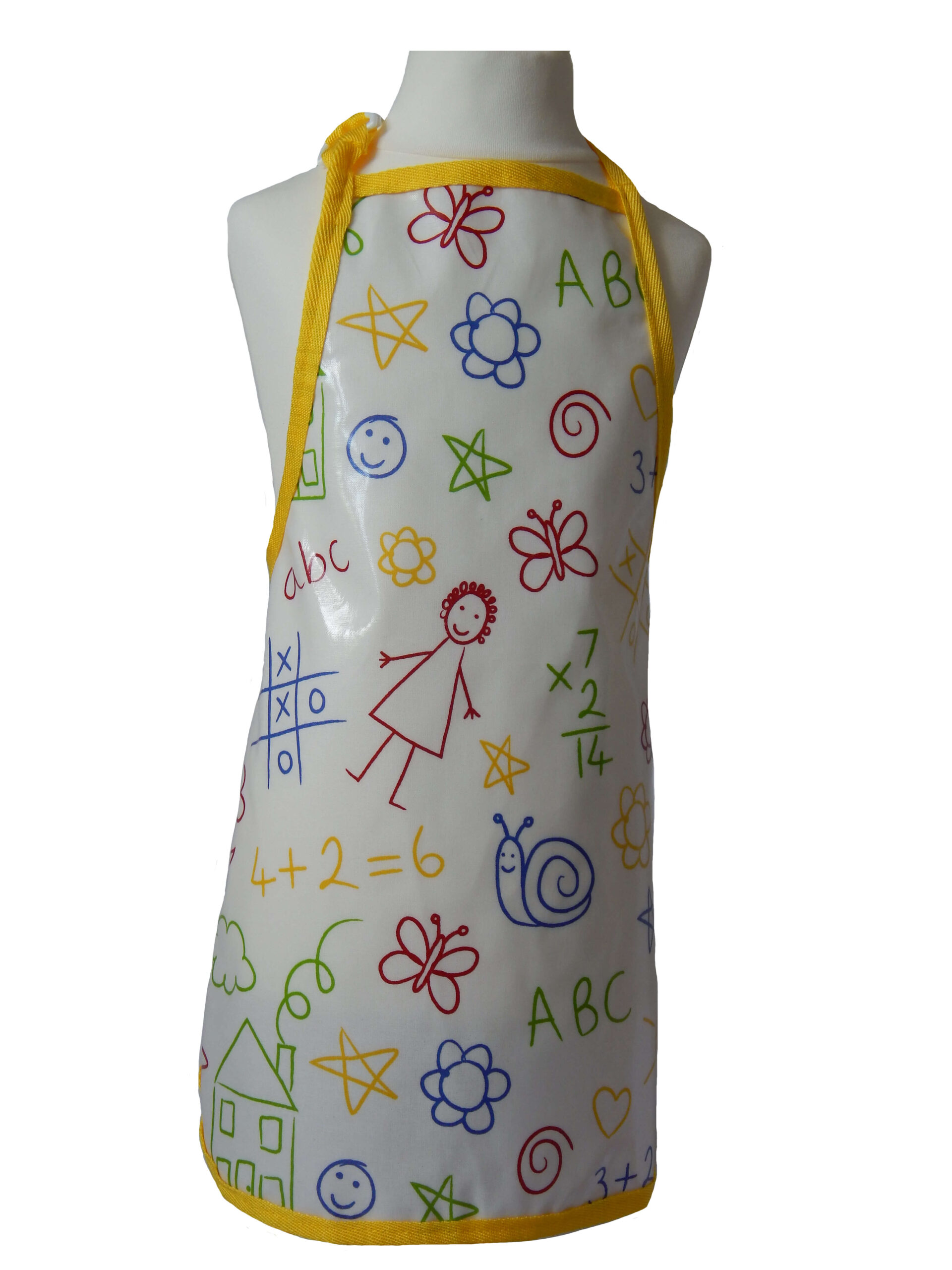 scribble yellow Kid's scribble oilcloth apron