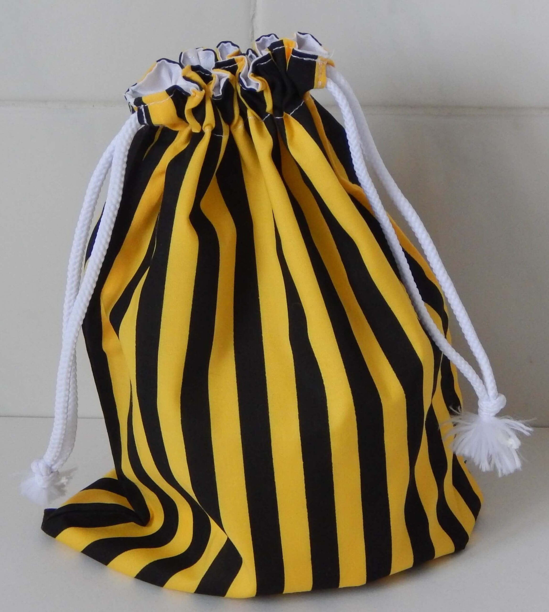 Toilet bag yellow and black stripes handcrafted toilet bag yellow and black stripes