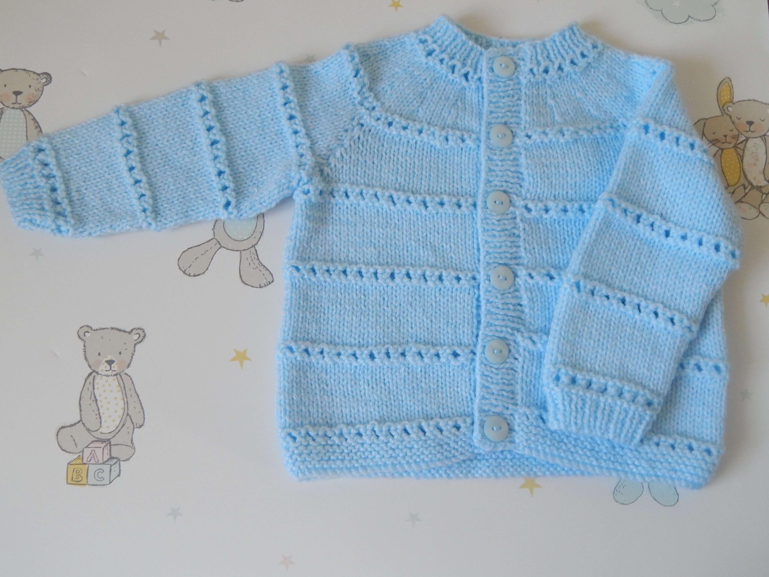 baby cardigan sky ss and eyelet baby's cardigan in blue