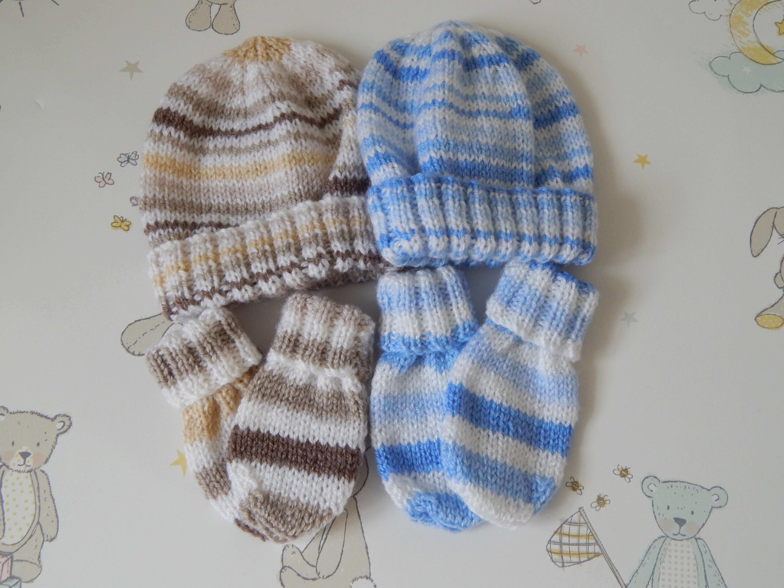 baby hat and mitts random group handknitted baby hat and mittens
