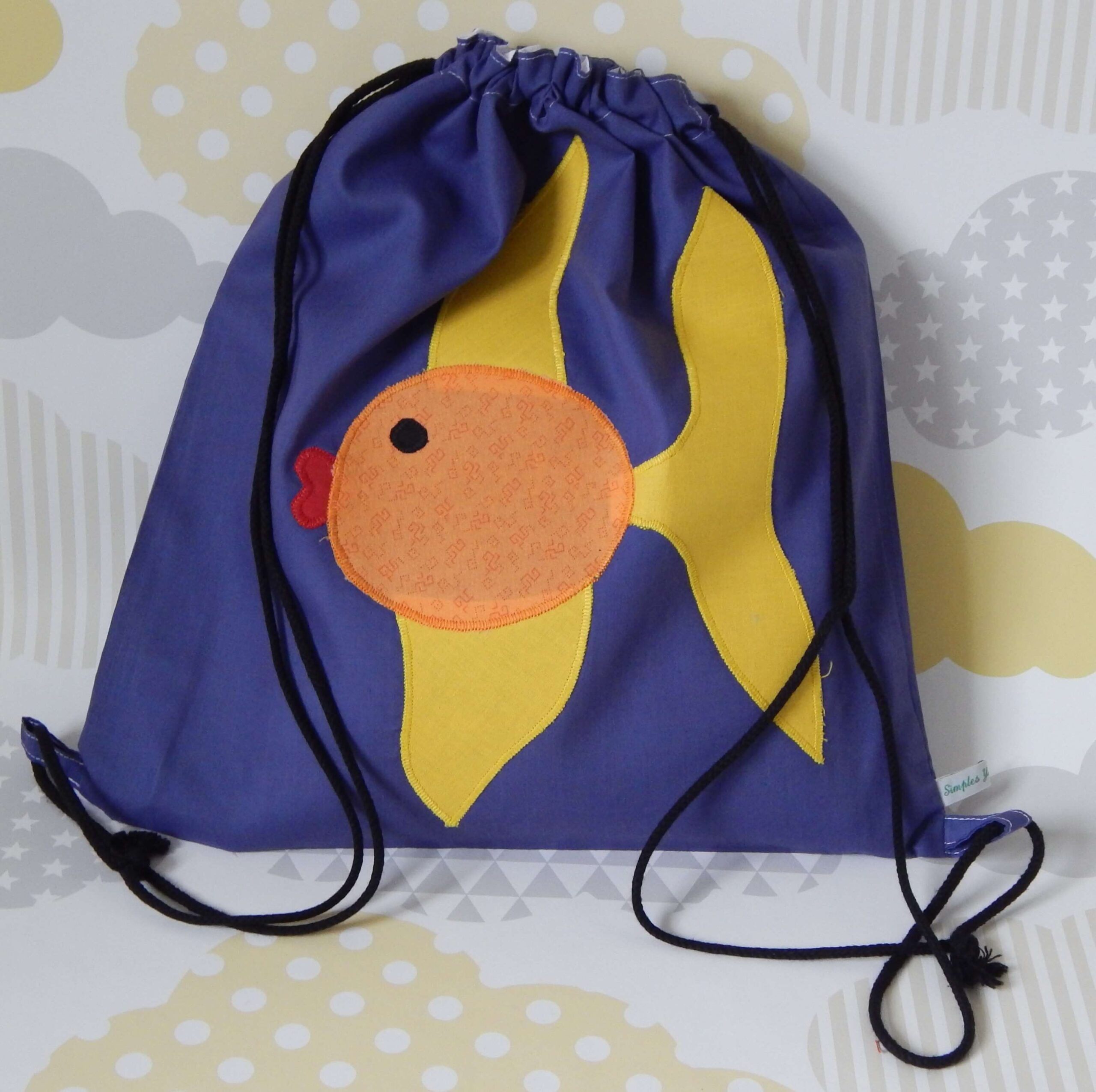 backpack navy fish novelty fish on backpack