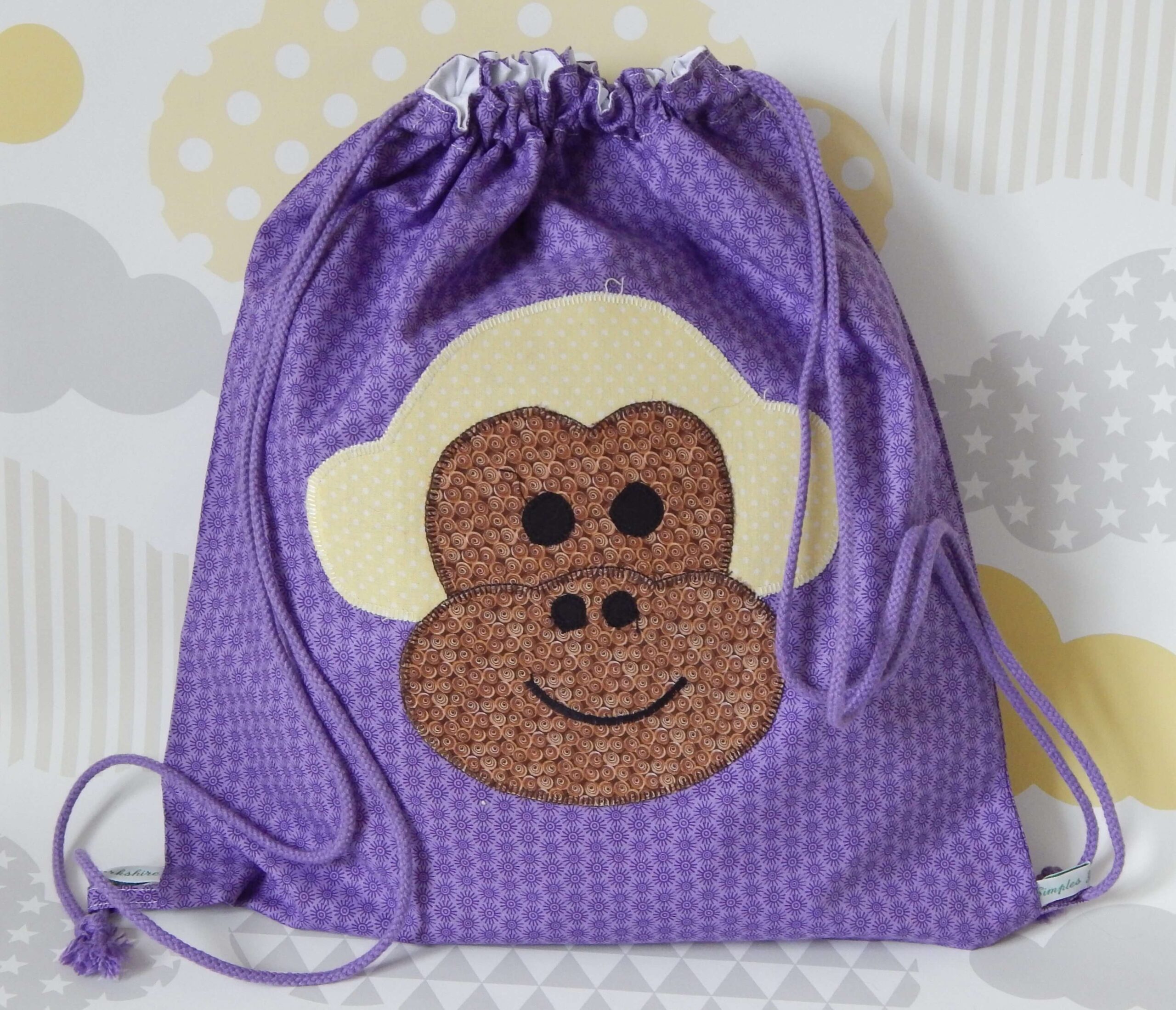 backpack purple monkey novelty monkey face on backpack