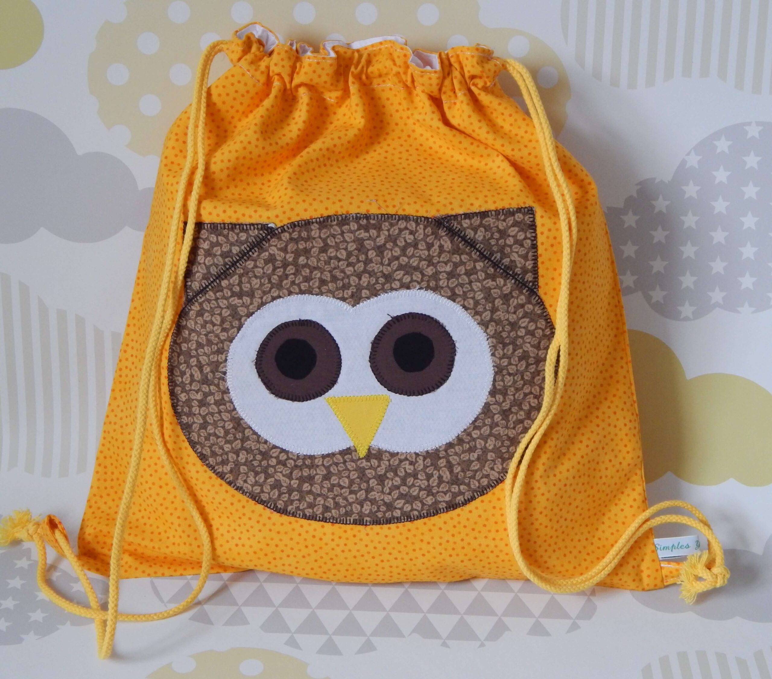 backpack yellow owl novelty owl face baclpack