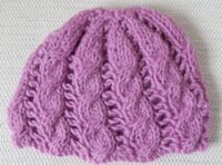 cable handknitted ladies hat in aran yarn