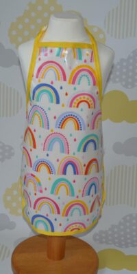 Oilcloth apron rainbow yellow