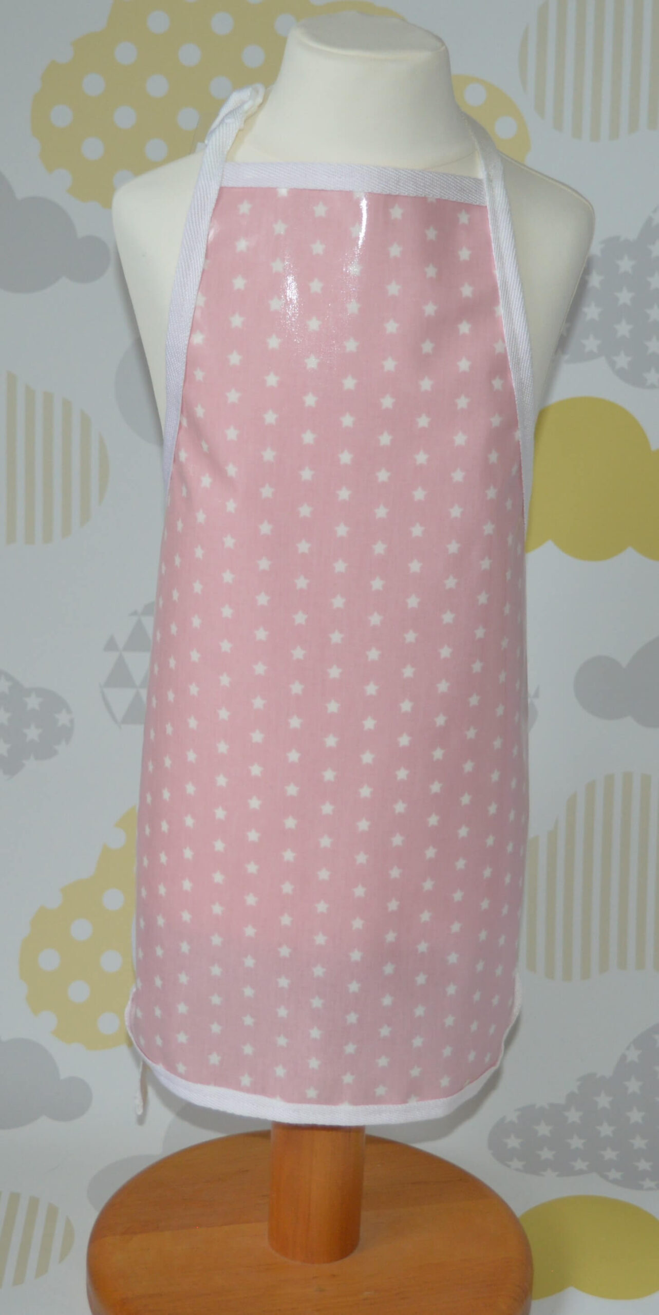 Stars pink Oilcloth apron pink stars