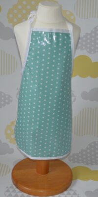 Oilcloth apron Teal stars