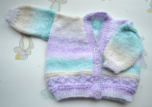 B081 baby cardigan neopol v neck lilac mint gradual