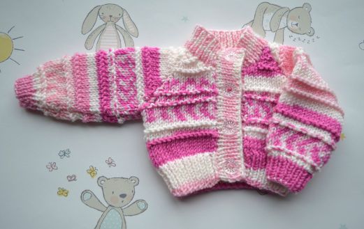 B376 baby cardigan pink random