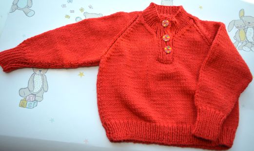 B311 baby jumper red pattern front multi buttons