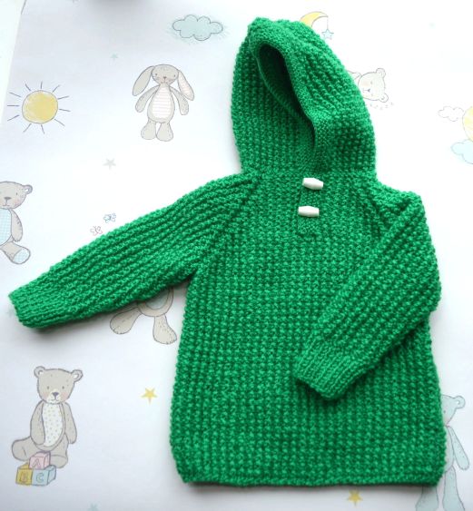 B316 baby jumper hooded green