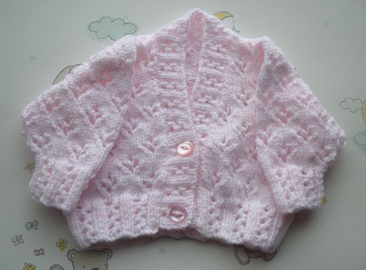 B356 baby cardigan diamond pink