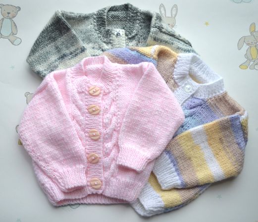 Baby cardigans cable sleeve group