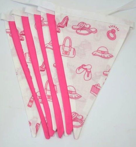 H040 Bunting fabric pink clothes etc