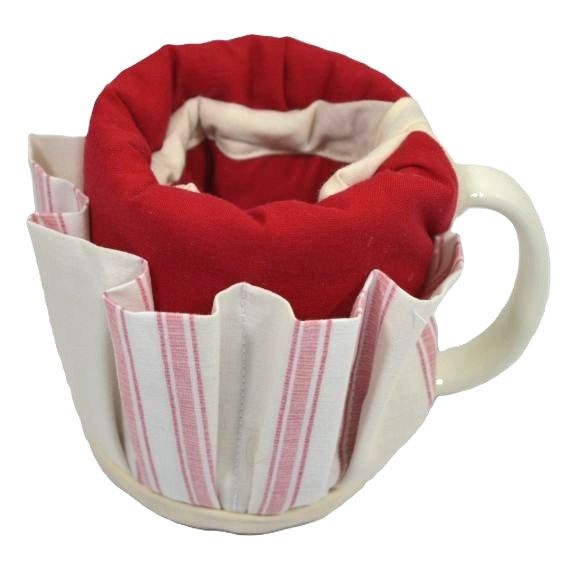 H397 red red with cream stripes cream