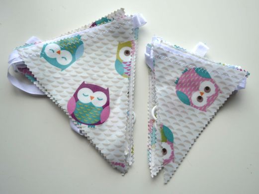 K048 K049 Kids Bunting oilcloth owls blue